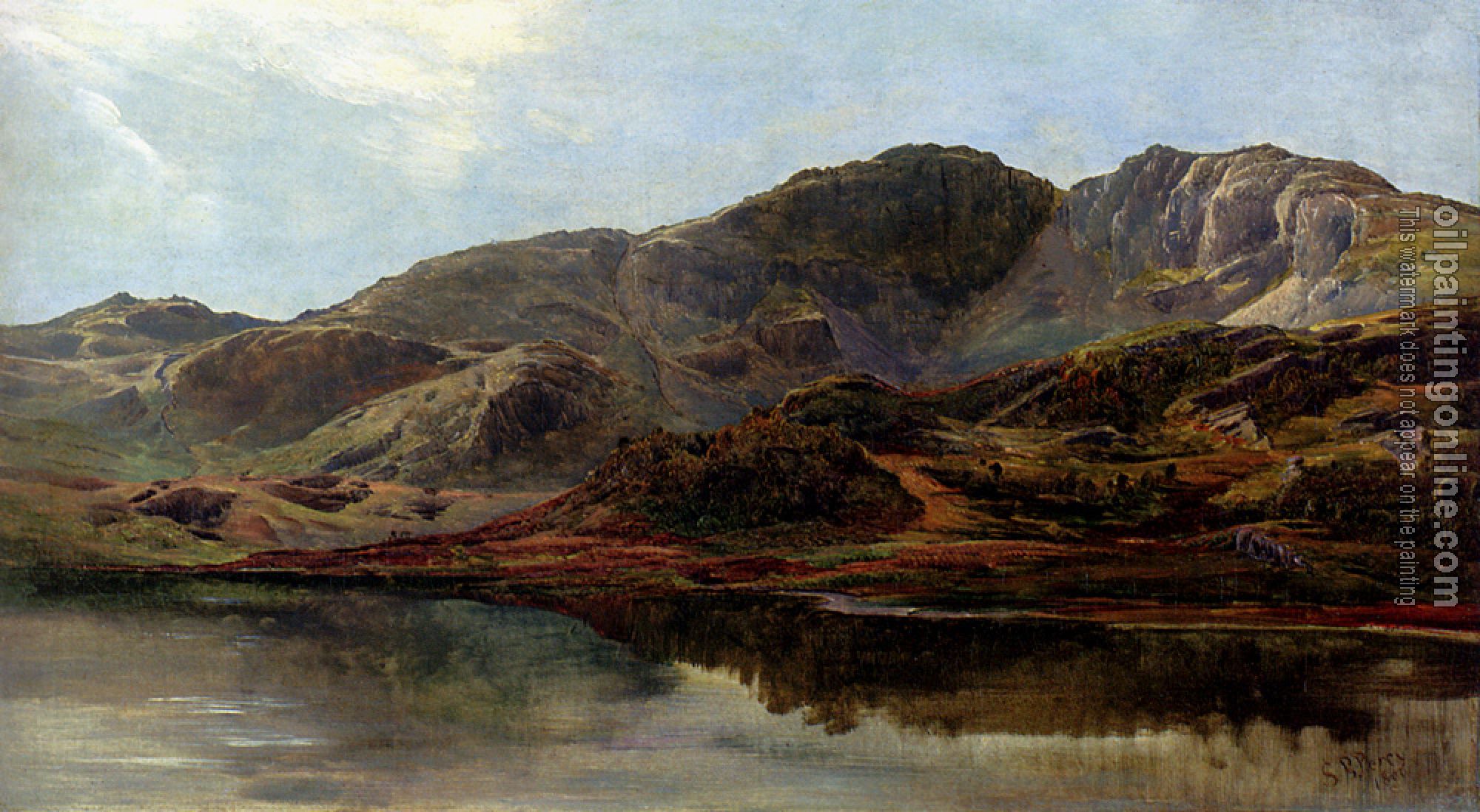 Percy, Sidney Richard - Landscape With A Lake And Mountains Beyond